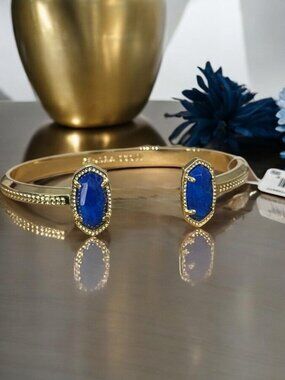 Kendra Scott Elton Gold Stone Cuff Bracelet in Cobalt Howlite